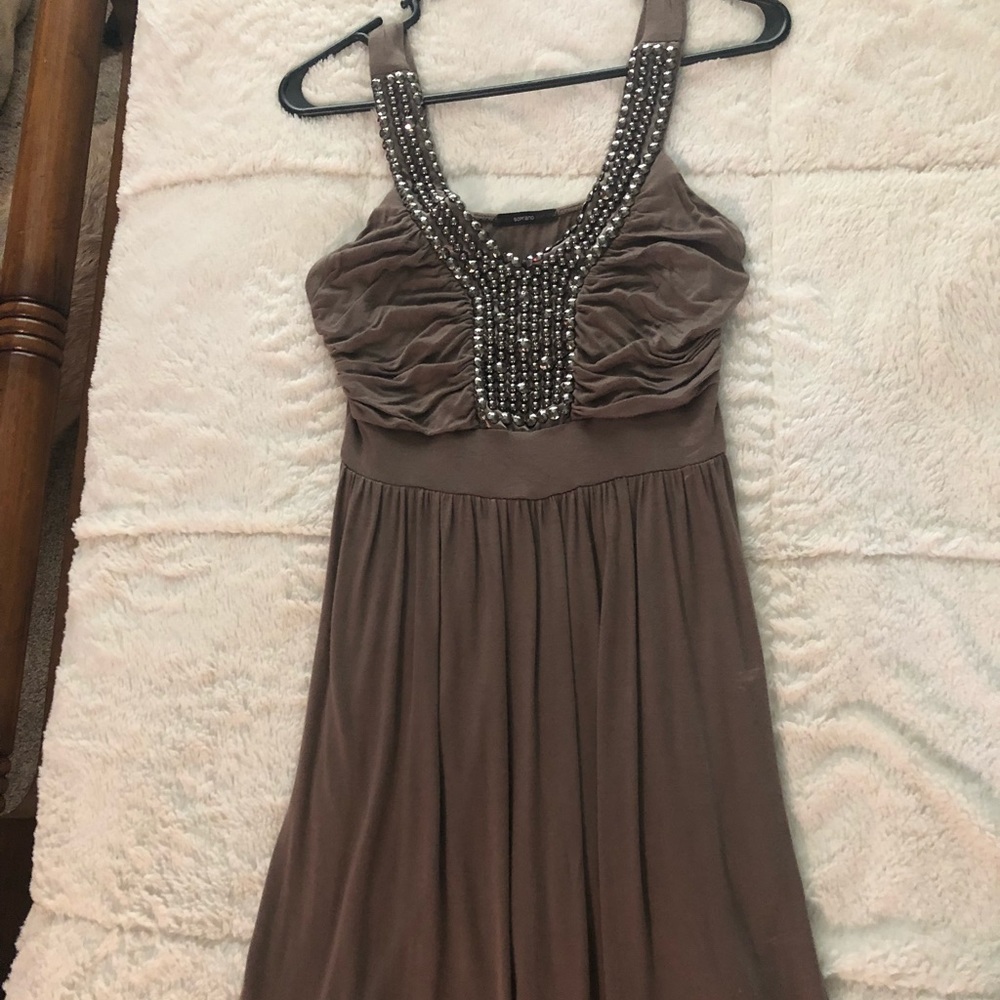 Adorable brown bling short dress!